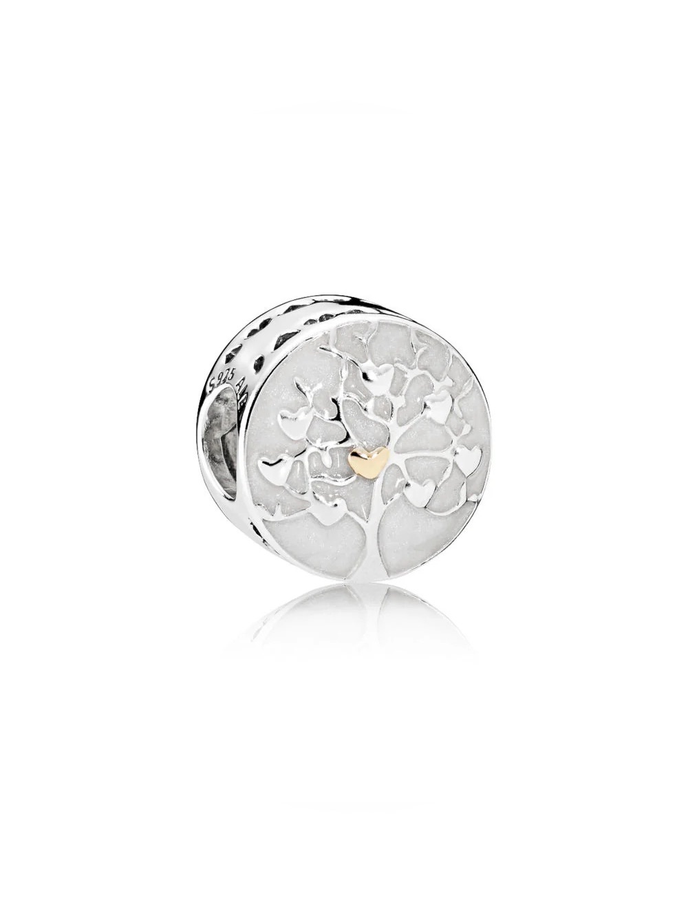 Pandora Tree of Hearts Sterling Silver Charm with 14K Gold Accent